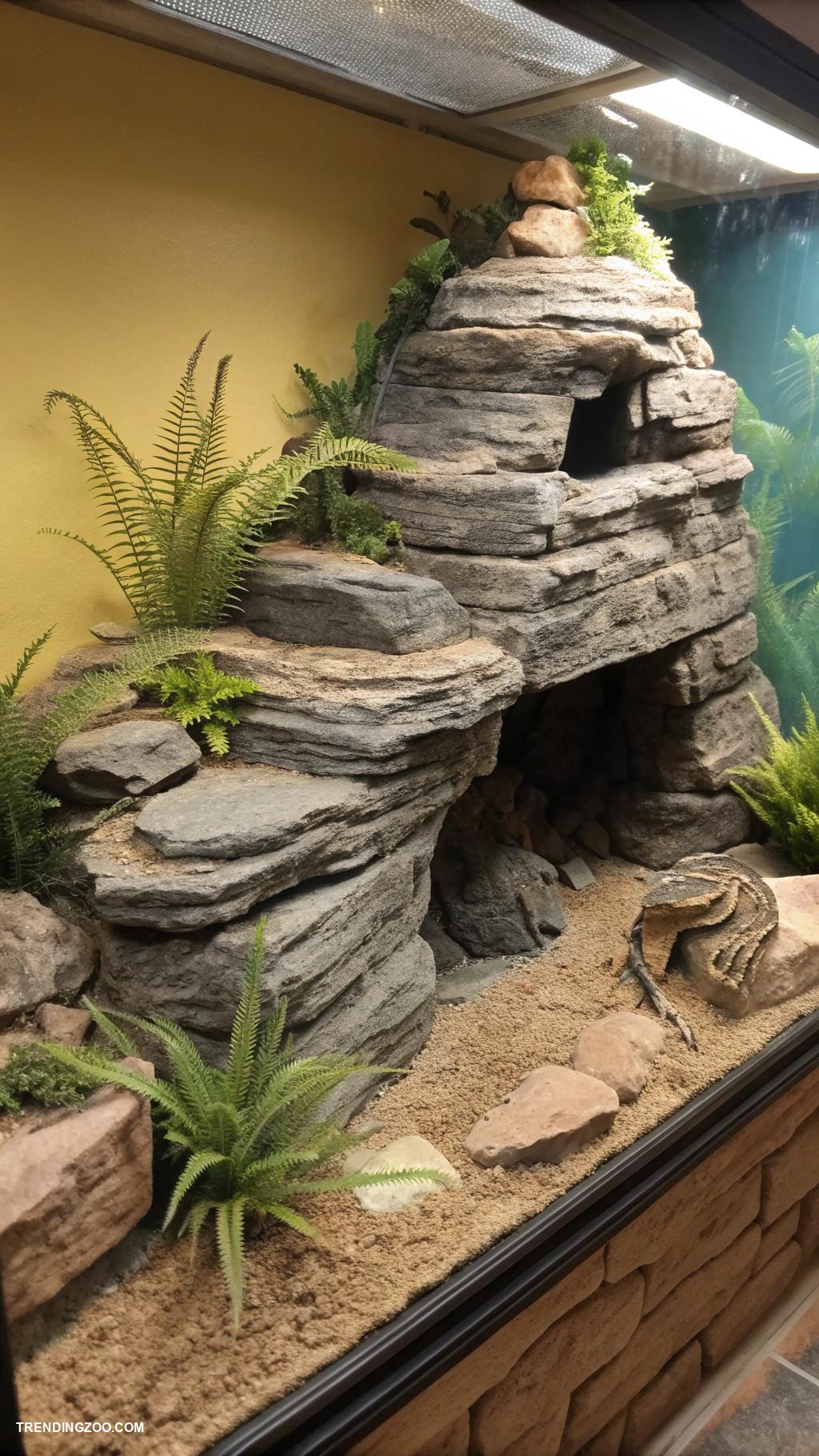 leopard gecko terrarium ideas Geological marvels using slate stones