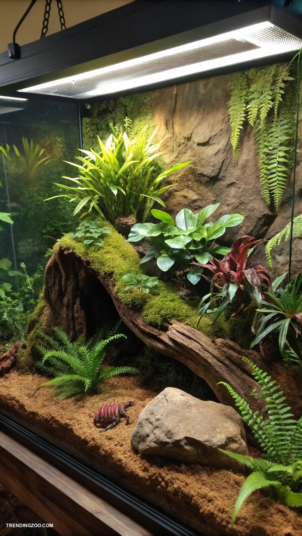 leopard gecko terrarium ideas Tropical rainforest with live plants
