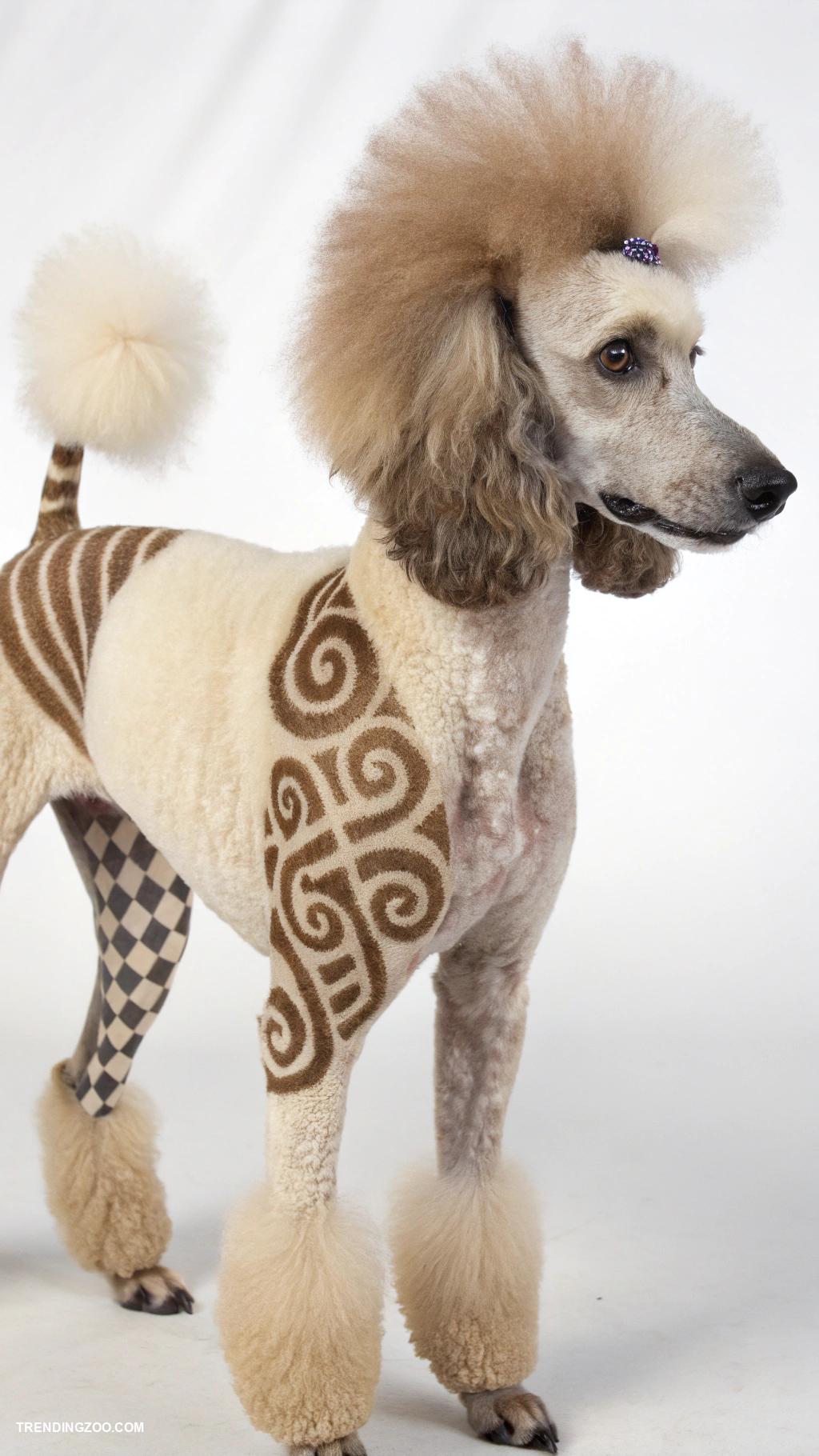 standard poodle haircuts Fun Mixed Patterns with Shaved Areas