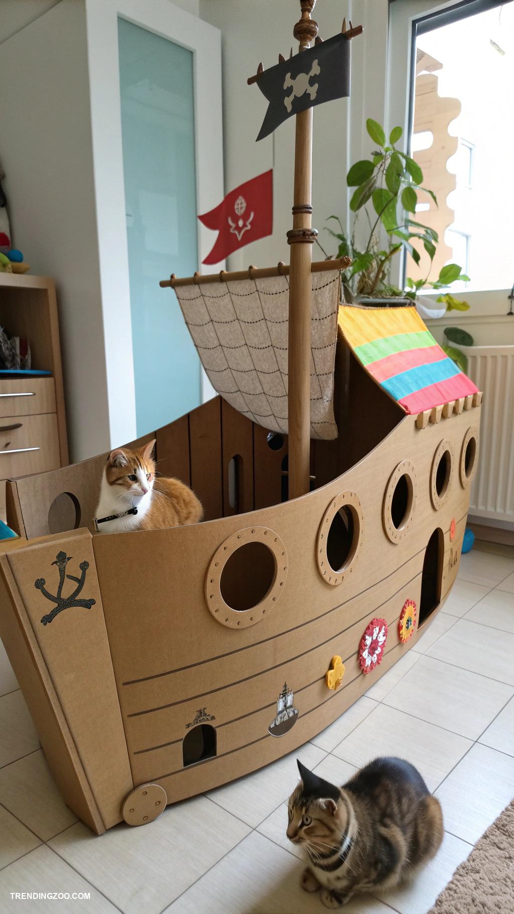 cardboard cat house diy DIY cardboard pirate ship for playful roles