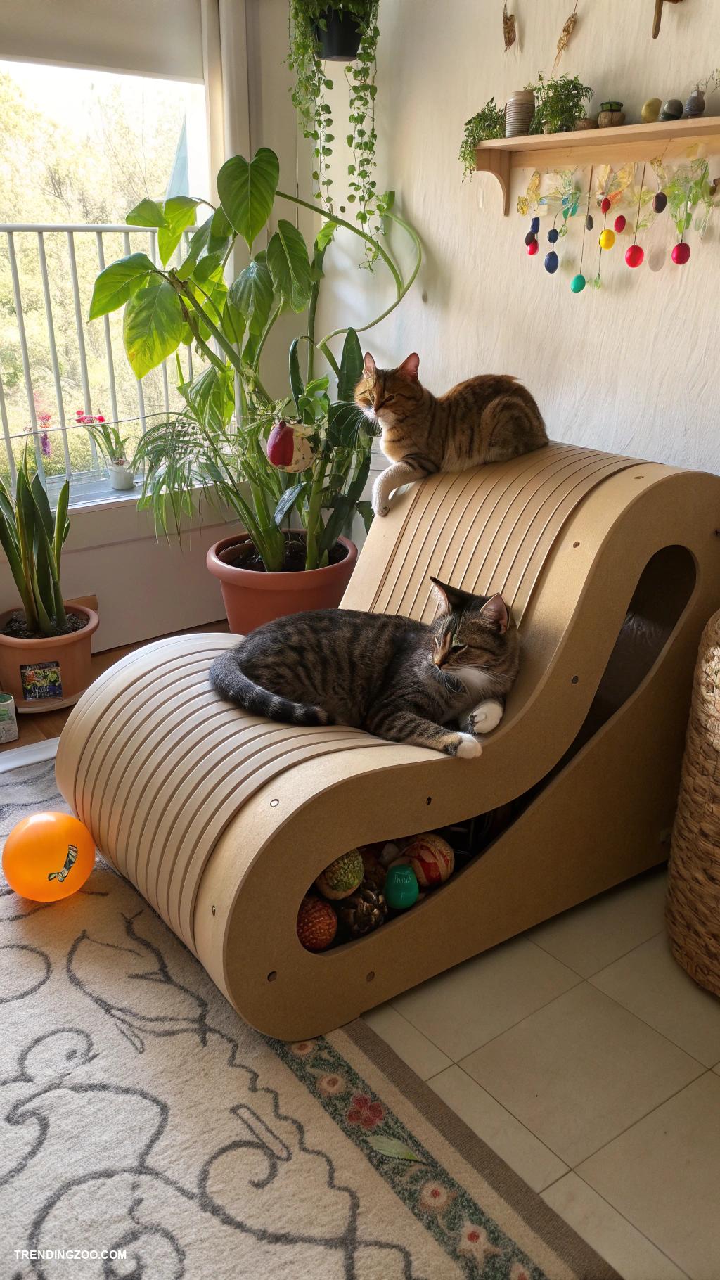 cardboard cat house diy Stylish cardboard sofa for napping cats