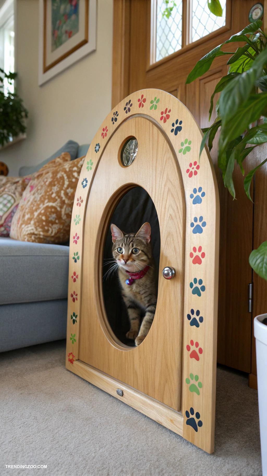 cat door ideas Customized door with your cats photo