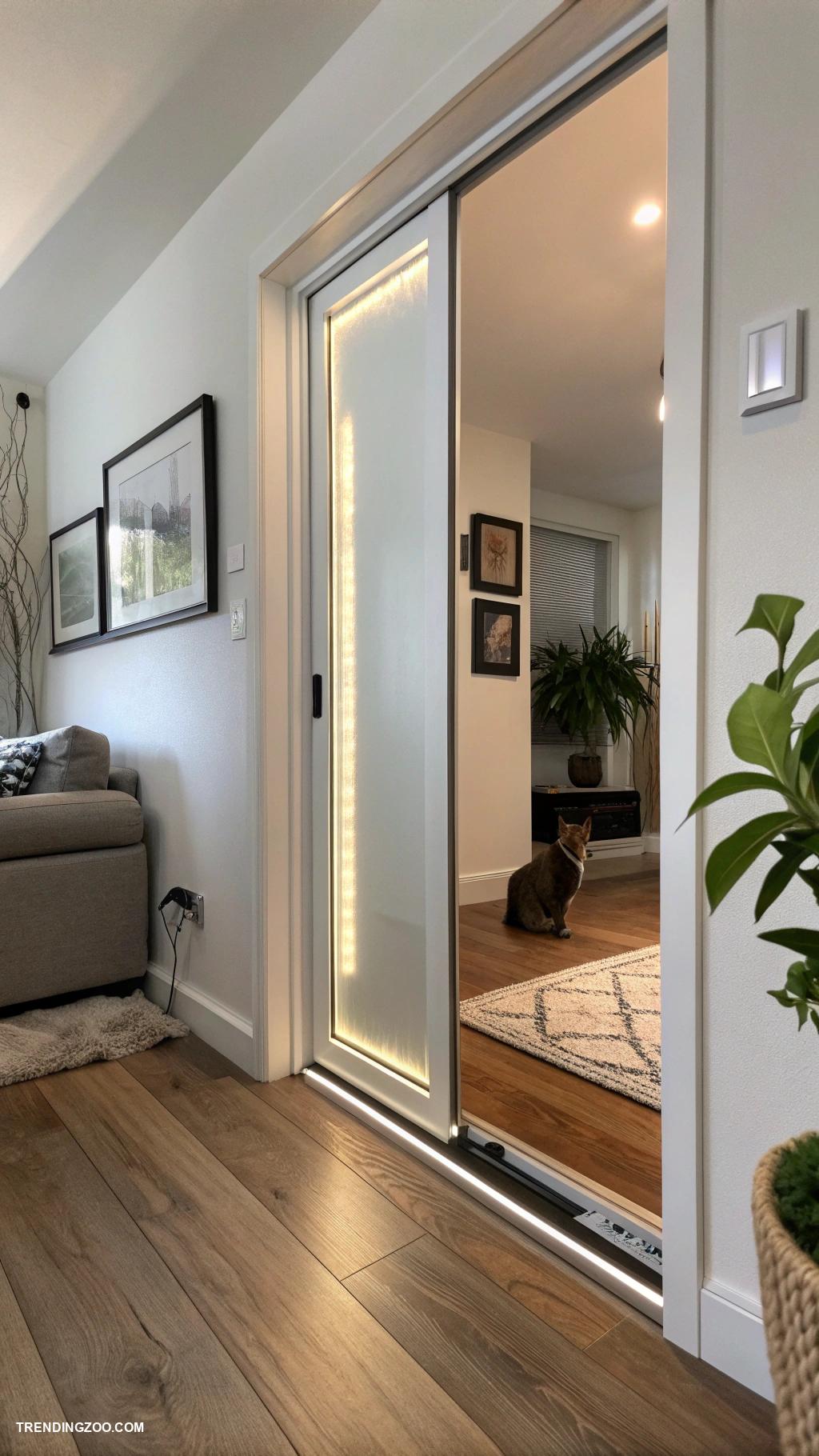 cat door ideas Invisible cat door with sliding panel