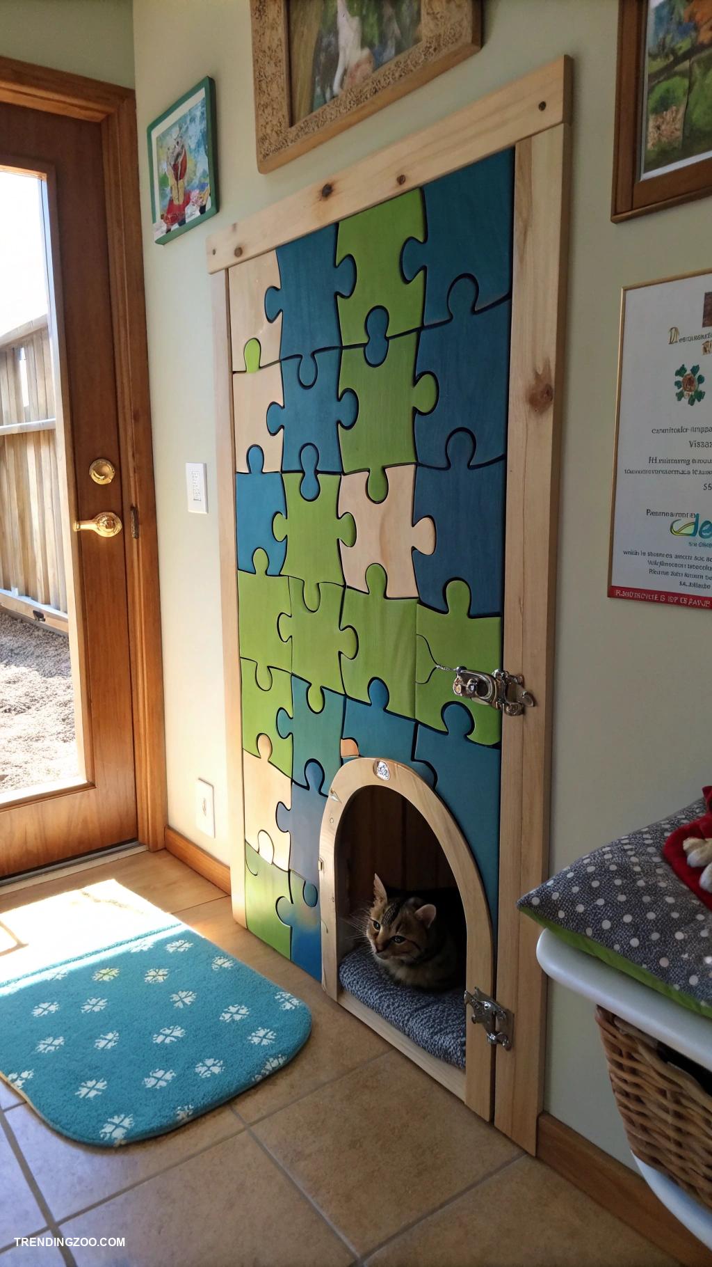 cat door ideas Puzzle cat door to stimulate minds