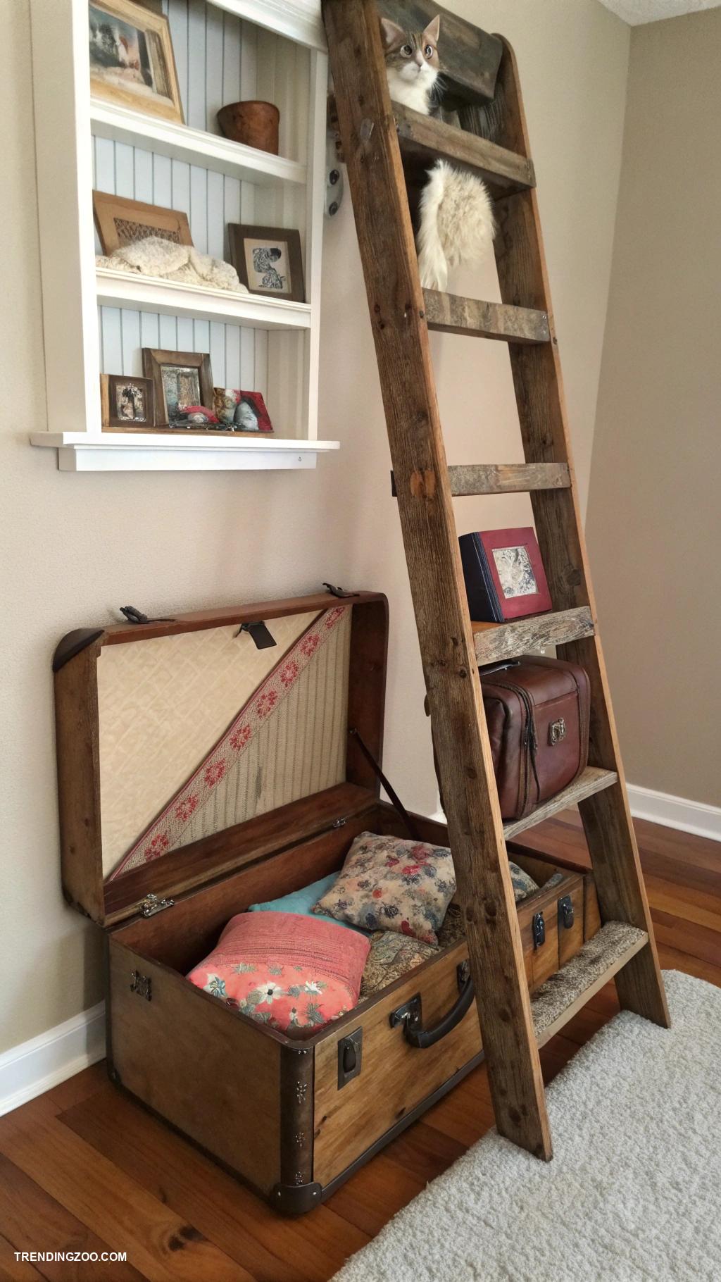 cats diy projects Cat tree made from repurposed furniture