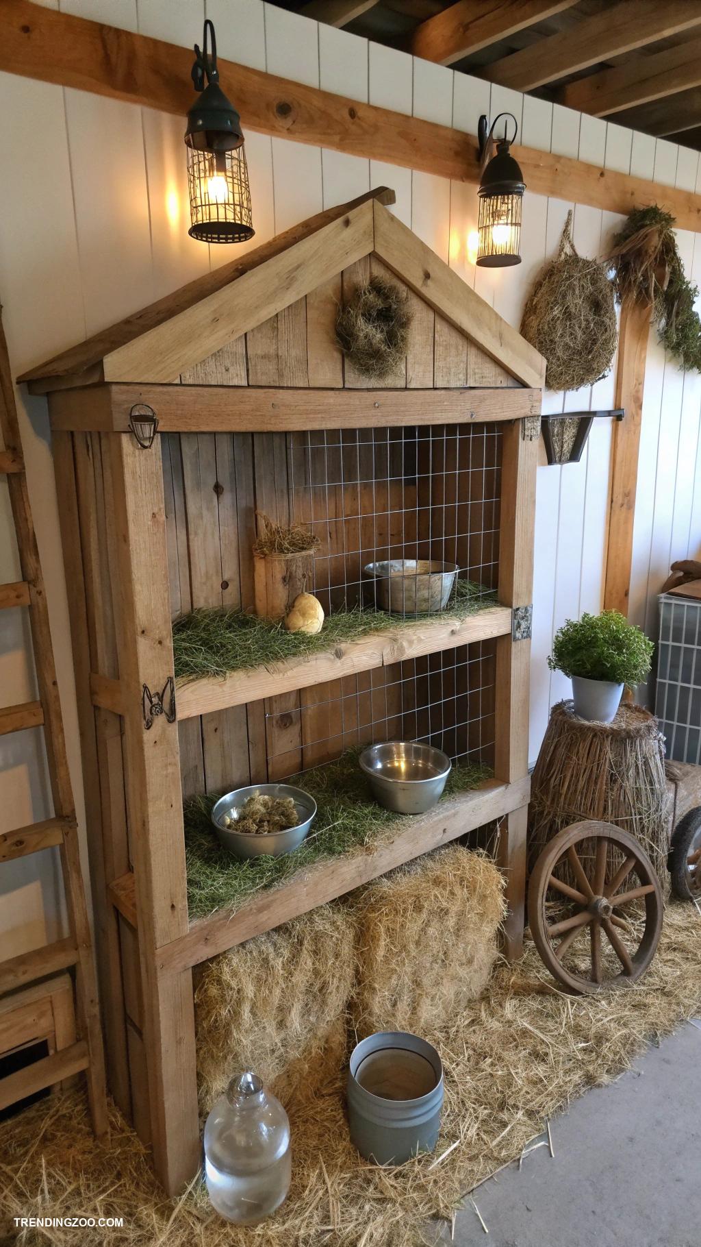 chinchilla cage ideas Rustic farmhouse style with hay dycor