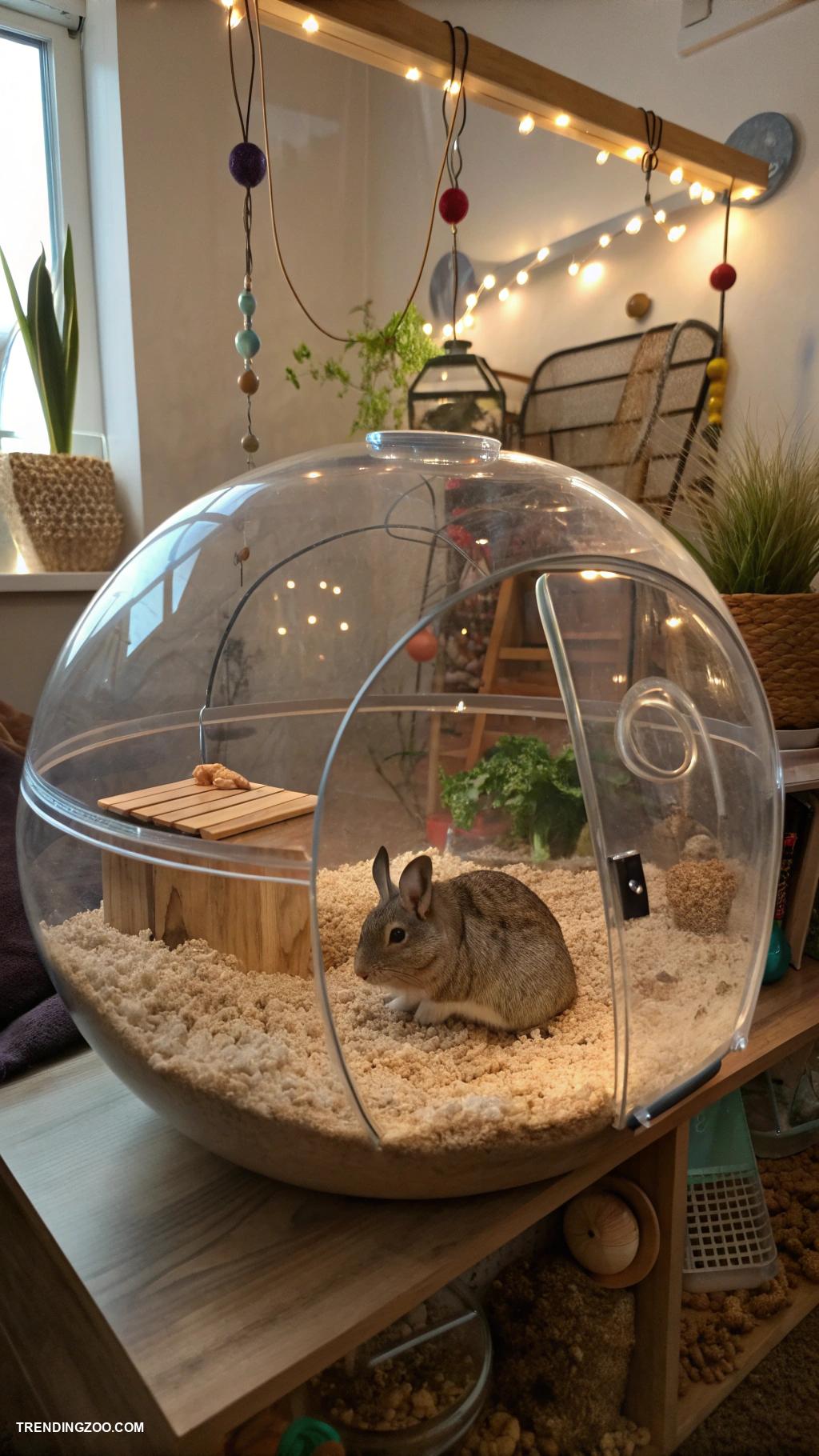 chinchilla cage ideas Transparent bubble tank for visibility