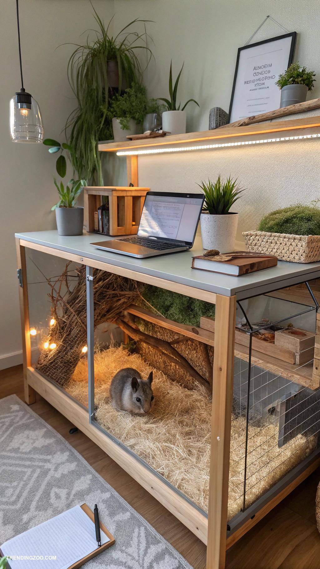 chinchilla cage ideas Under desk cage for cozy work setup