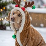 christmas animals Reindeer themed dog costume for Christmas cheer