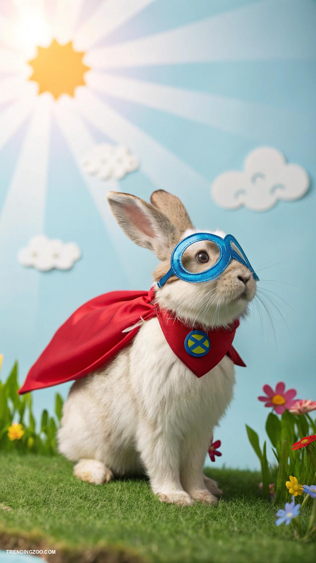 cute bunny pictures Bunny dressed as a miniature superhero