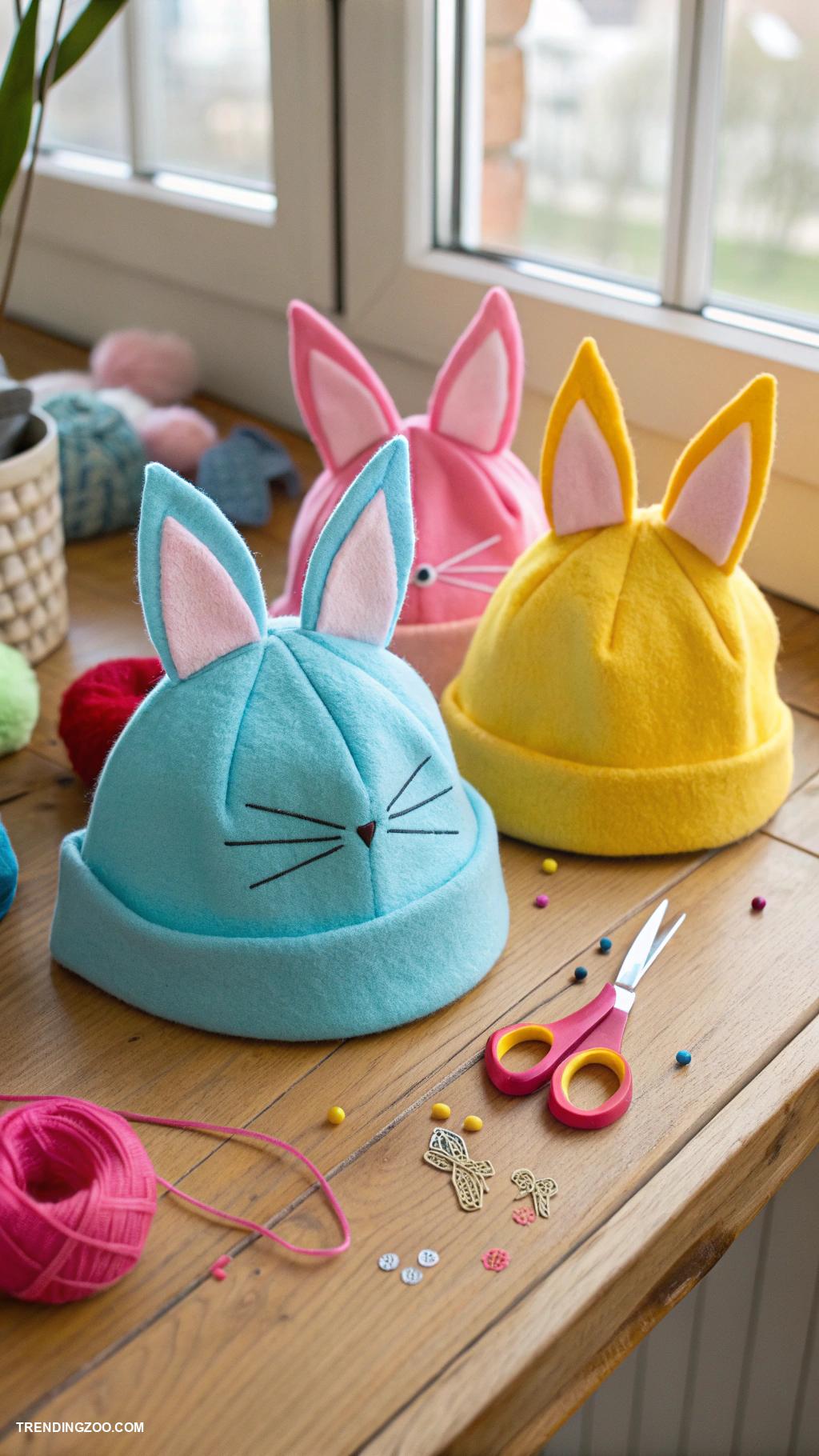diy kitten clothes Hats made from felt with ears