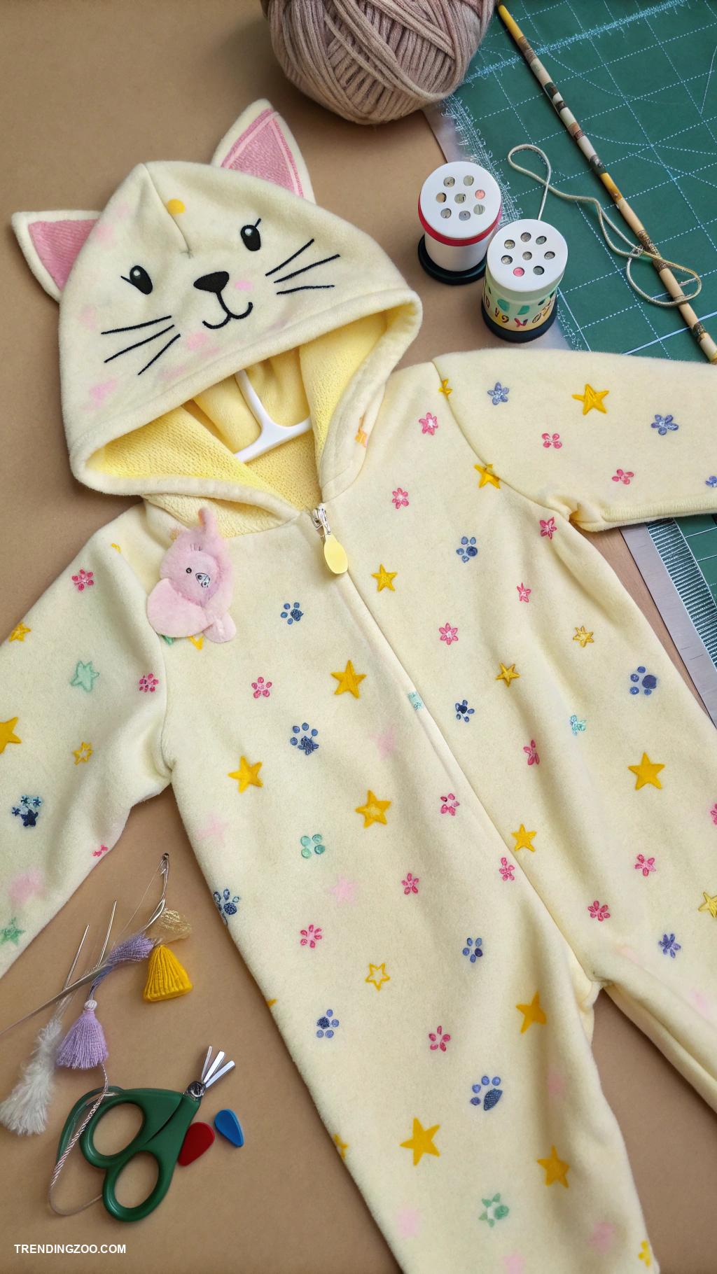 diy kitten clothes Pajamas from soft flannel fabric