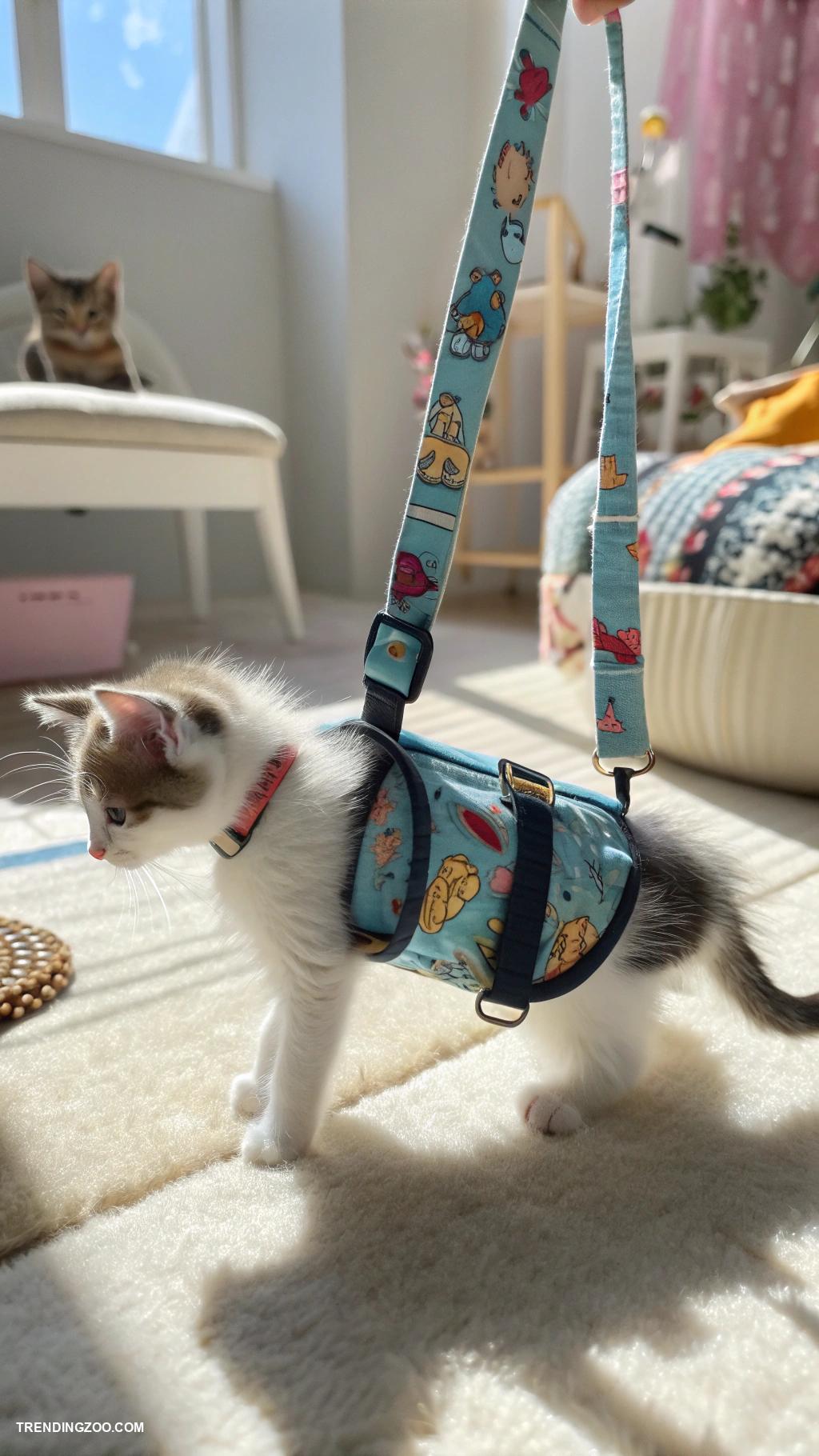 diy kitten harness Canvas harness with built in storage pockets