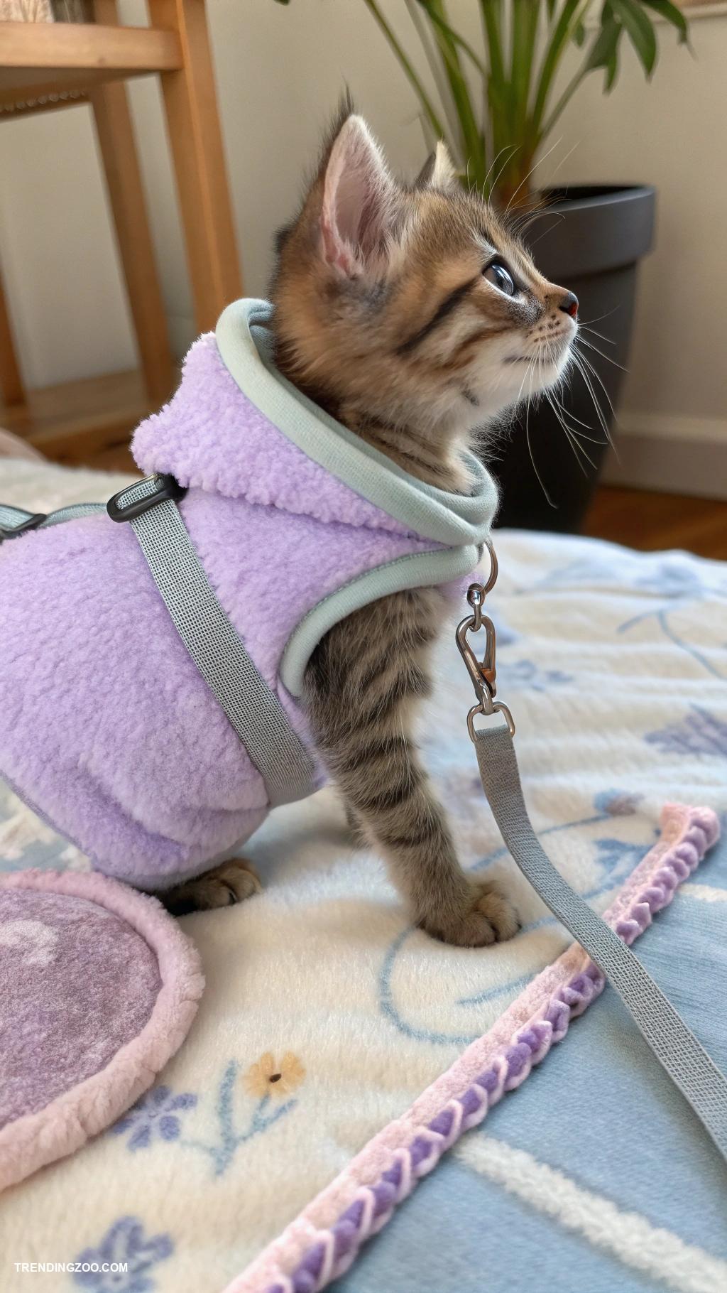 diy kitten harness Fleece lined harness with adjustable straps