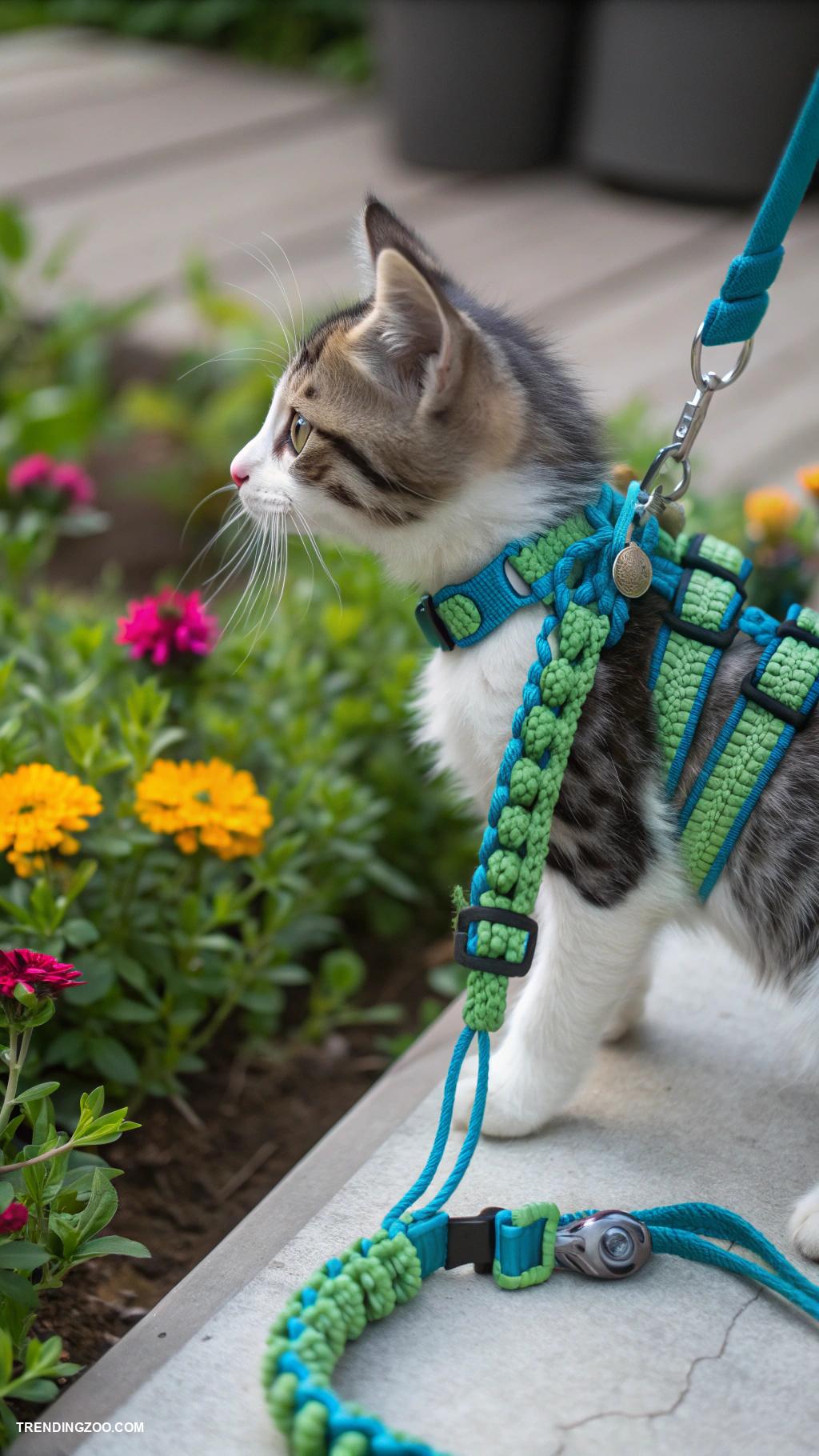 diy kitten harness Paracord utility harness for adventurous cats