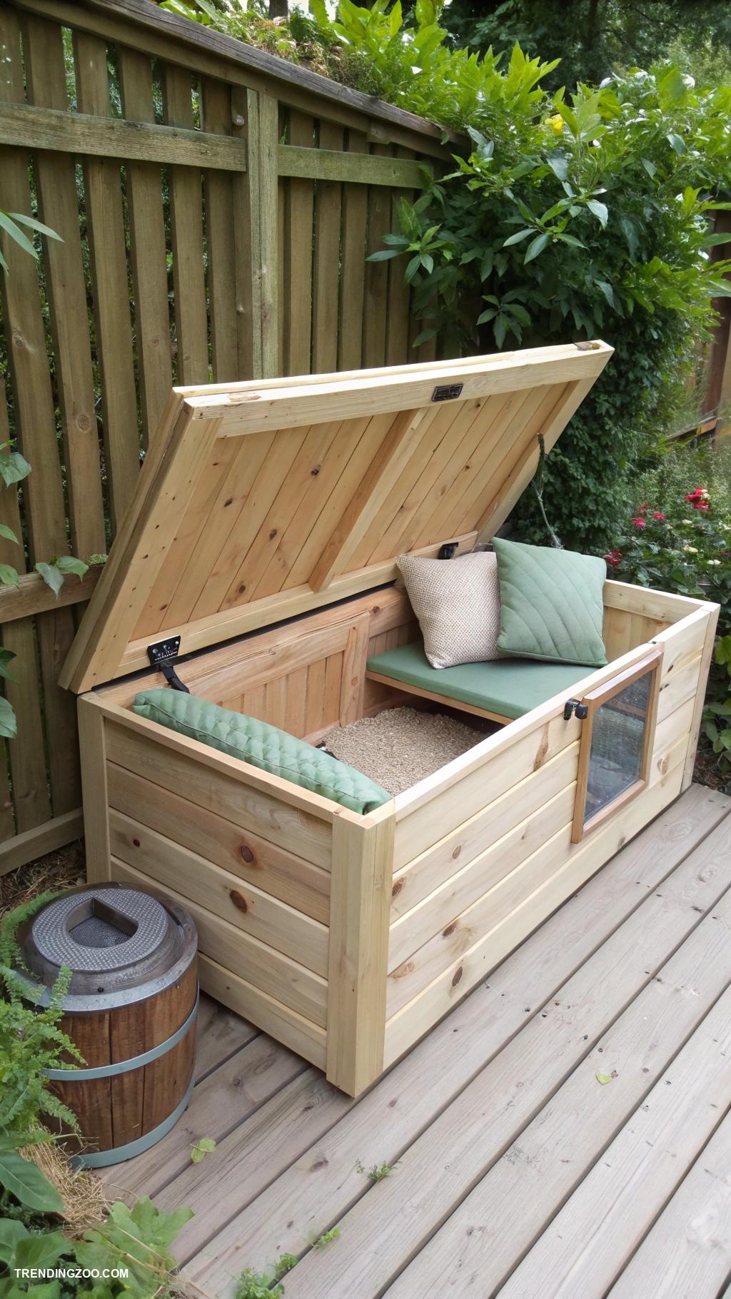 diy kitten litter box ideas Hinged top garden bench litter box