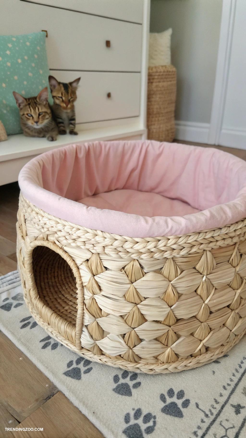 diy kitten litter box ideas Stylish decorative basket with removable liner