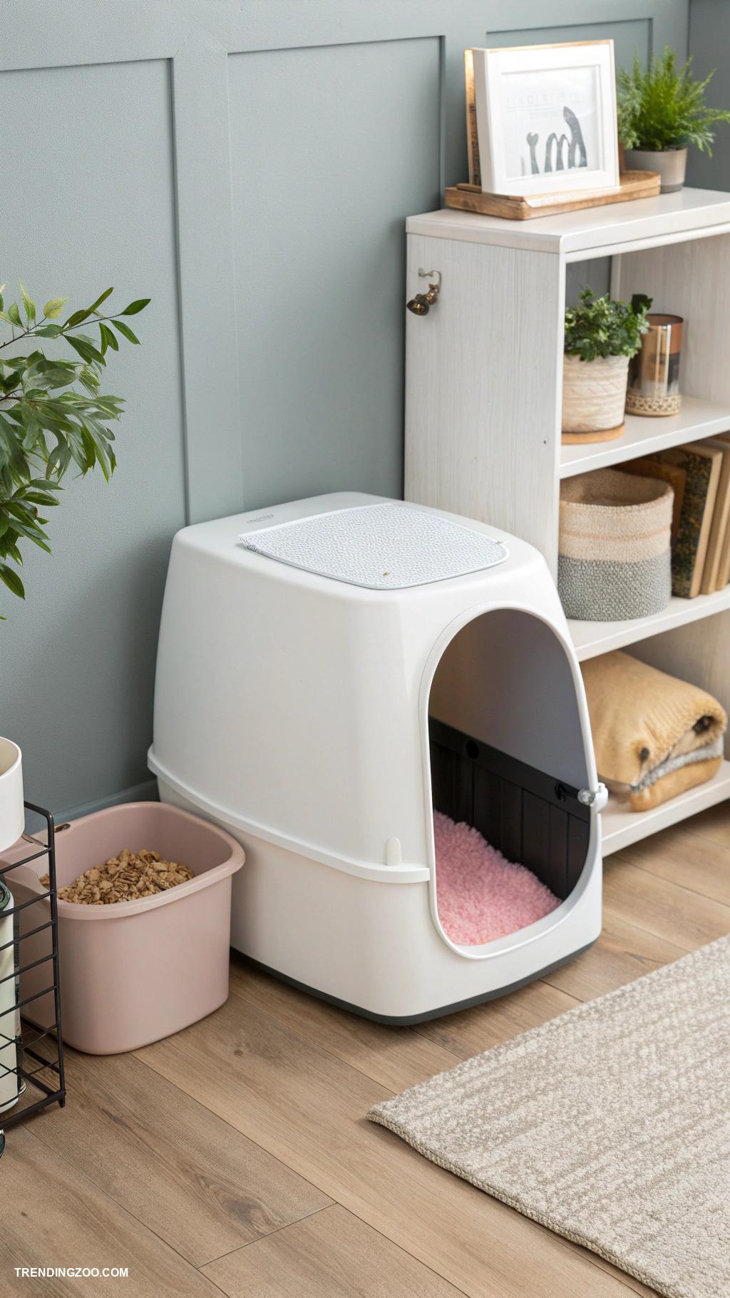 diy kitten litter box ideas Wall mounted litter box for space saving