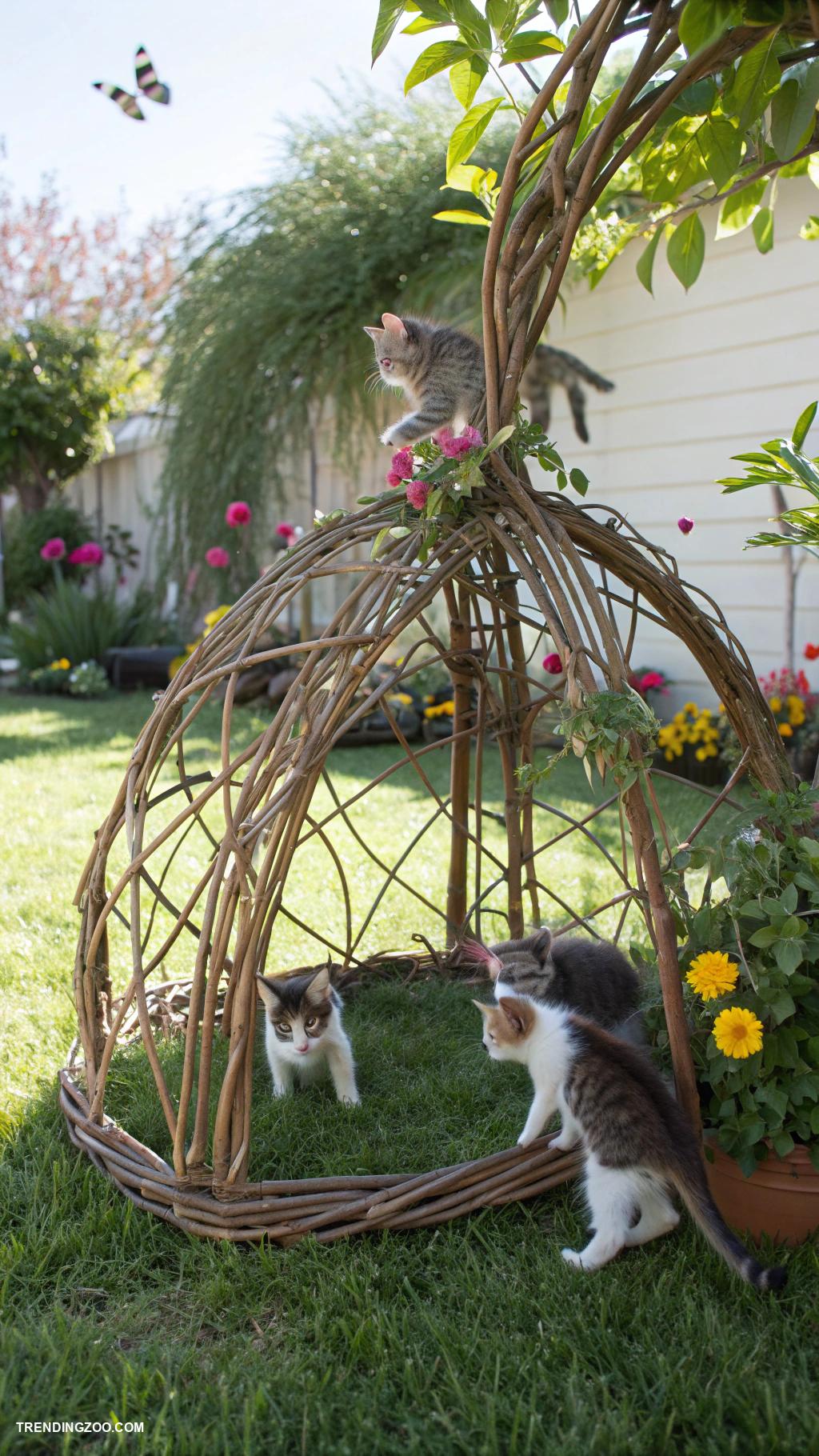 diy kitten playpen Attractive willow branches for climbing fun