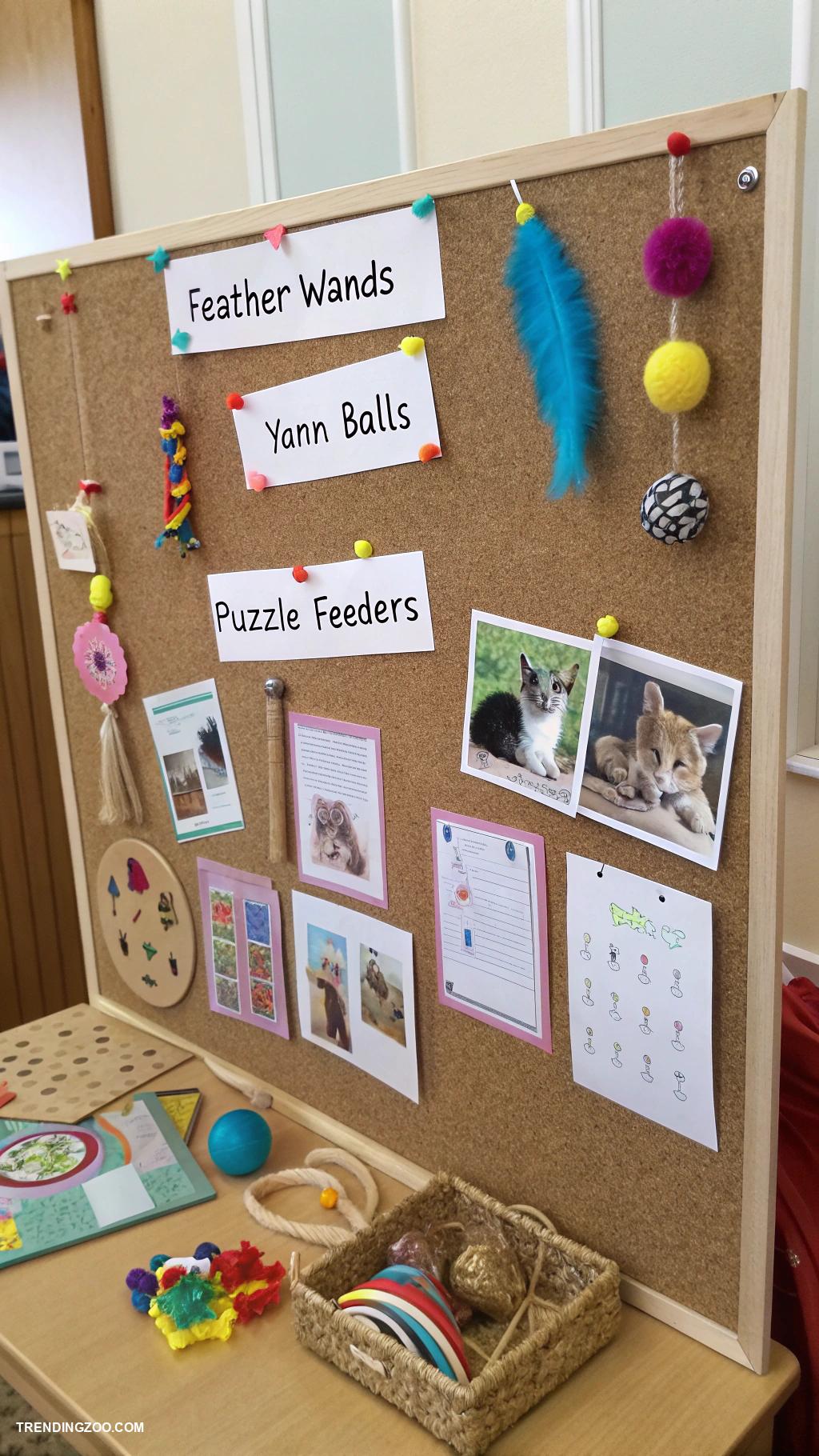 diy kitten playpen Corkboard for interactive toy display