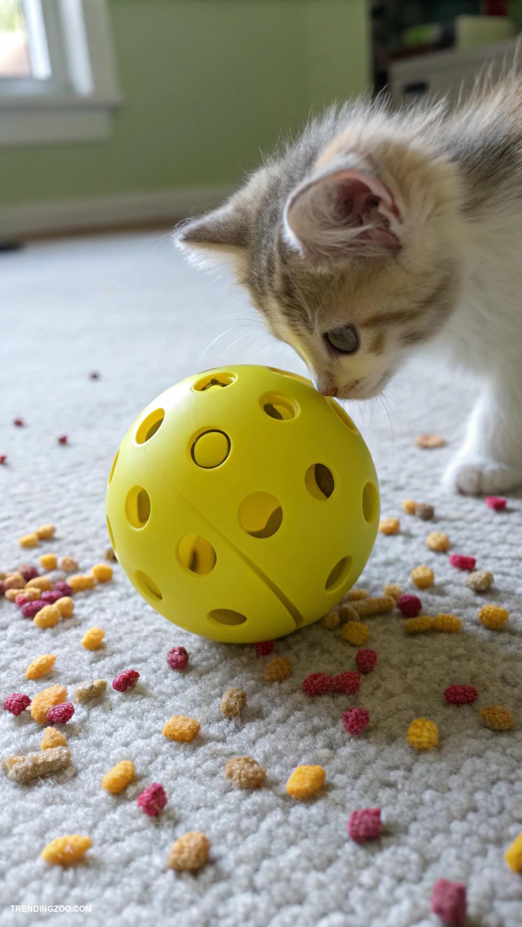diy kitten toys Tennis ball with holes for kibble