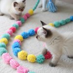 diy kitten toys Yarn garland for climbing and batting