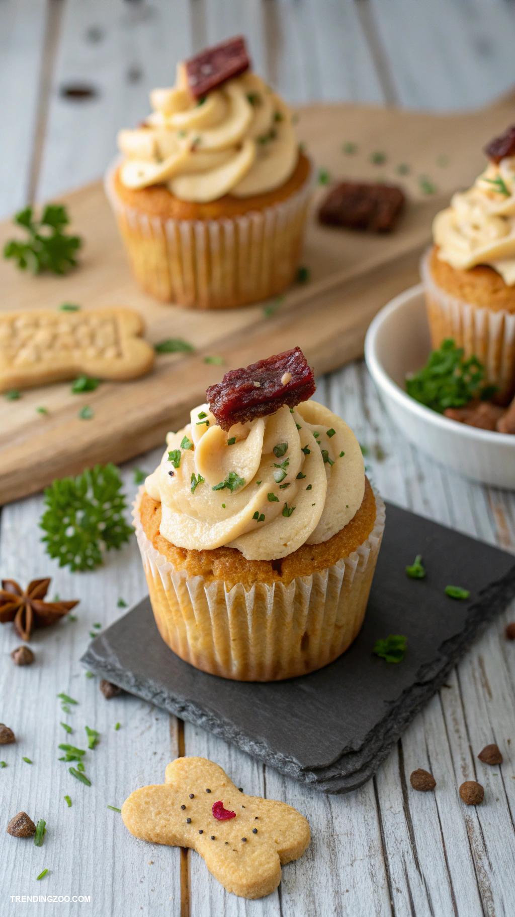 dog themed cupcakes Beef flavored savory pup cupcakes