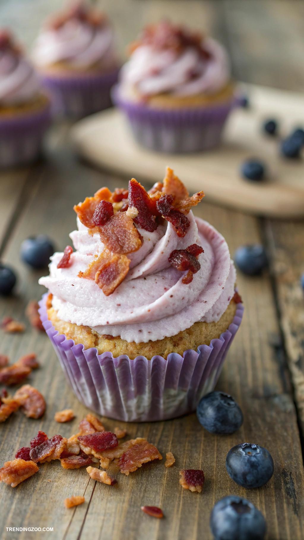 dog themed cupcakes Blueberry bacon doggy dessert cupcakes