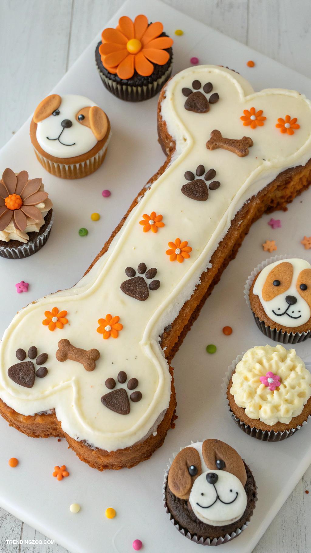 dog themed cupcakes Carrot cake with yogurt icing treats