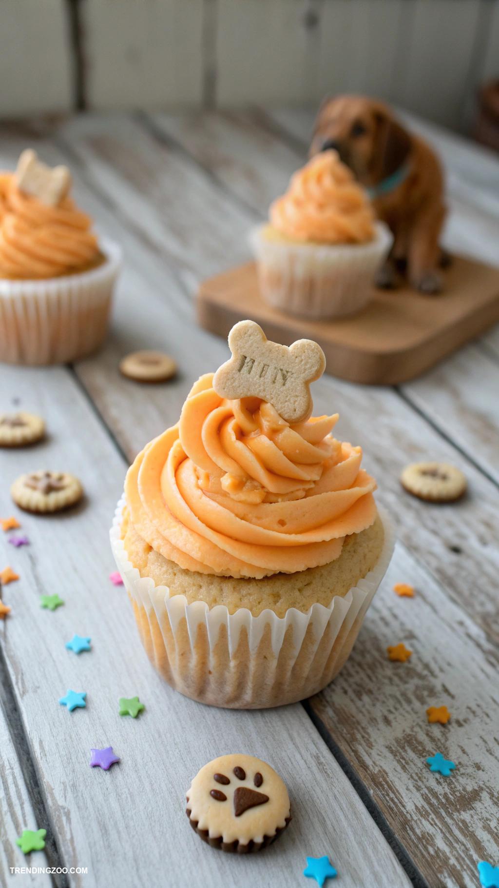 dog themed cupcakes Sweet potato frosting topped cupcakes