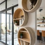 floating cat shelves Circular shelves resembling cat tunnels