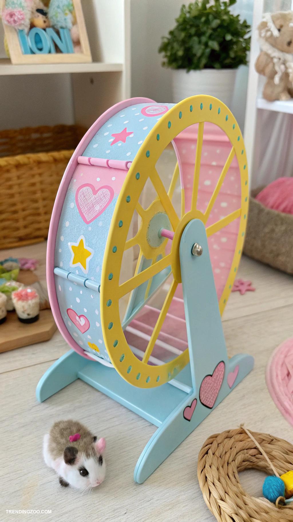 hamster with big eyes DIY hamster exercise wheel with designs