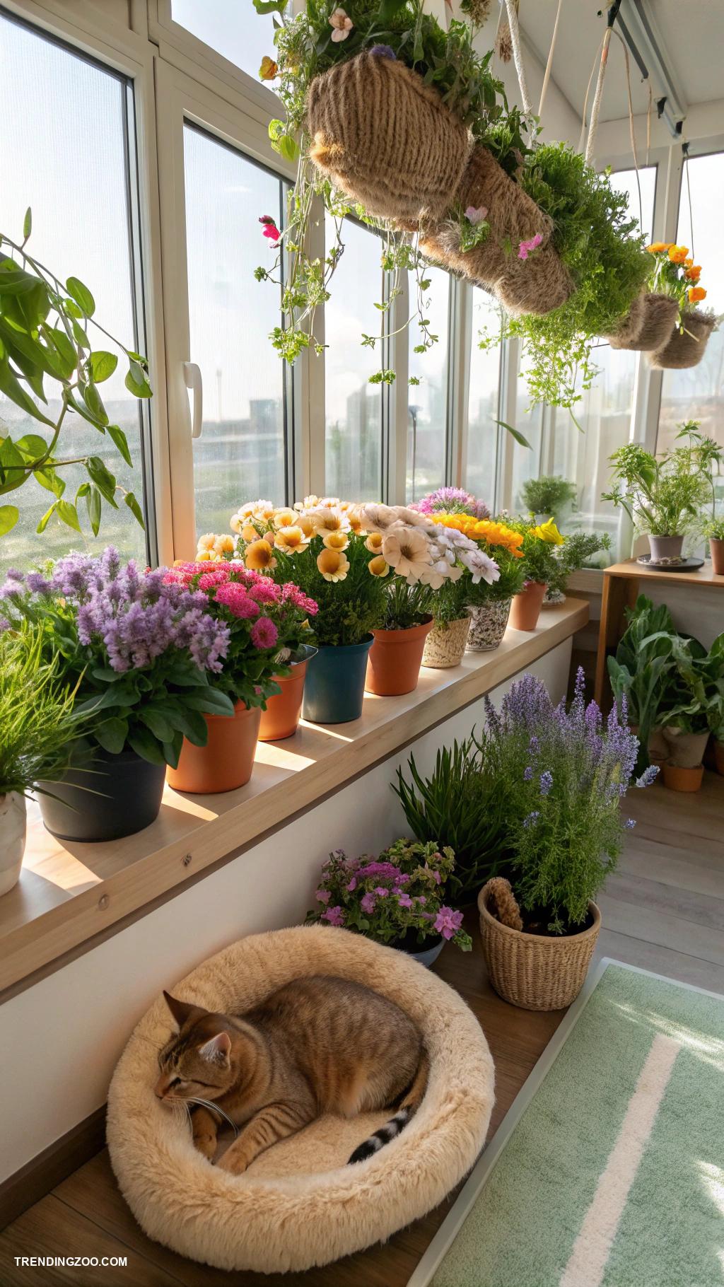 mini cat rooms Indoor cat flower garden retreat