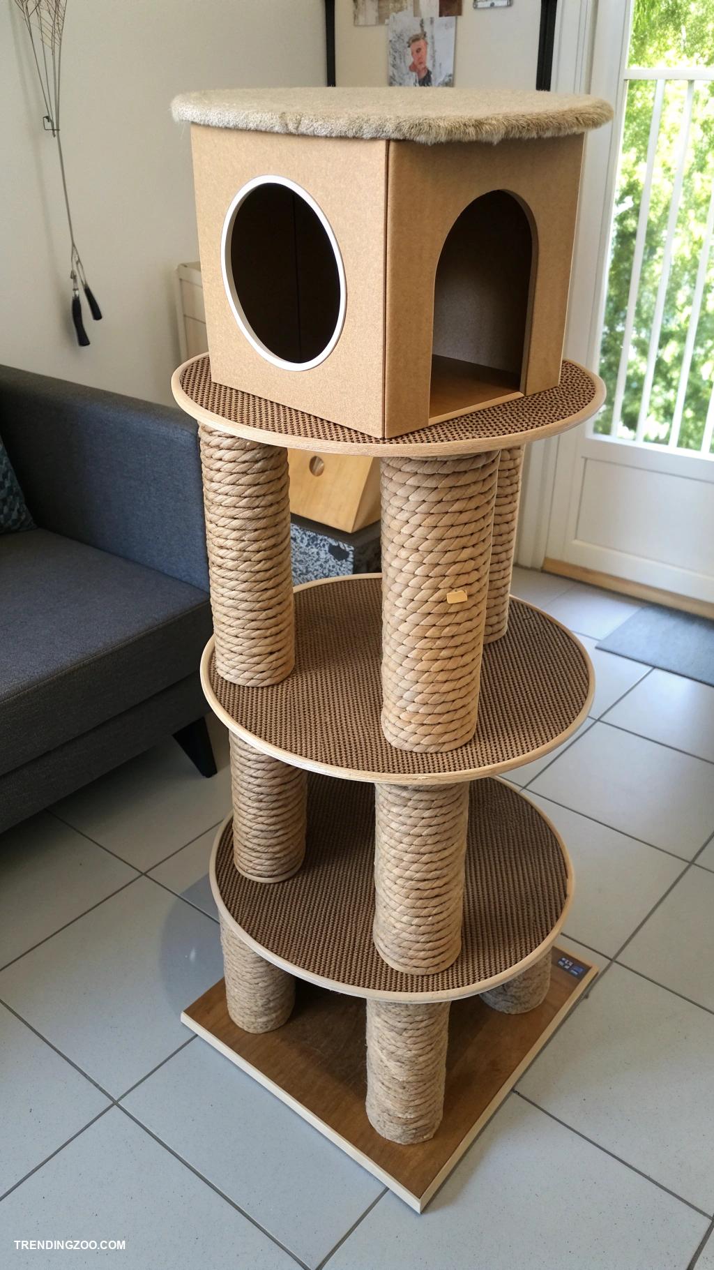 mini cat rooms Multi level cardboard scratching tower