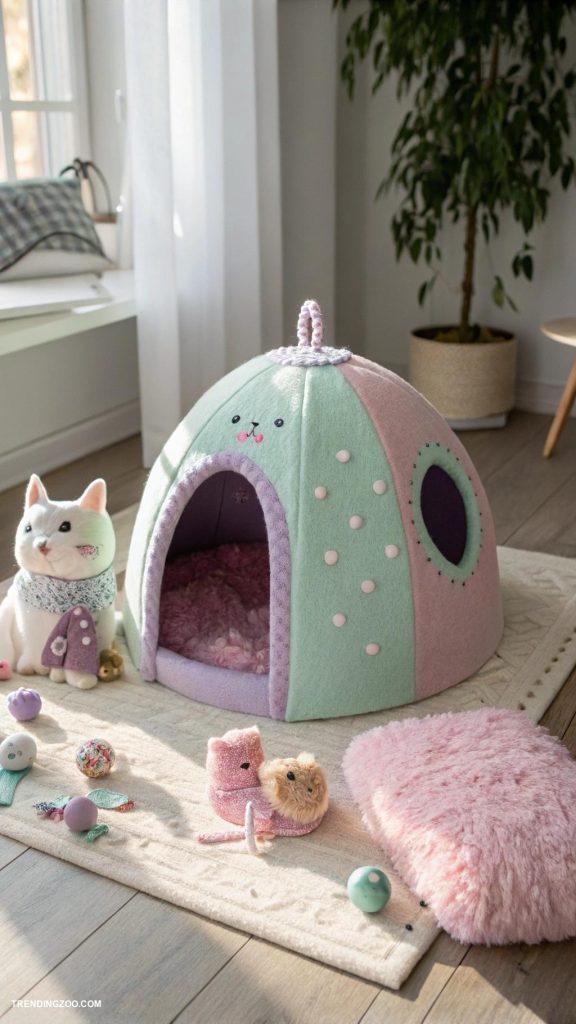 mini cat rooms Stylish cave made from soft felt