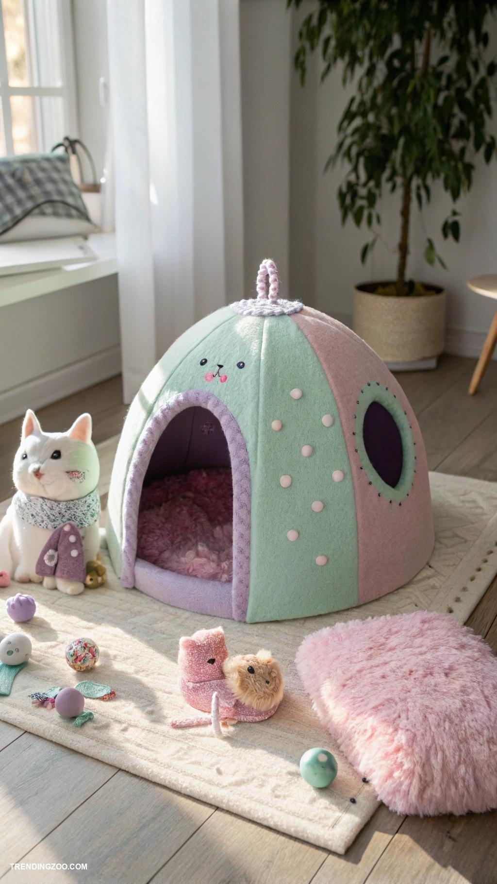 mini cat rooms Stylish cave made from soft felt