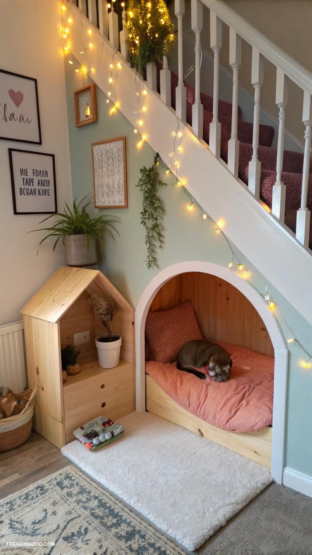 mini cat rooms Under stair cozy cat hideaway