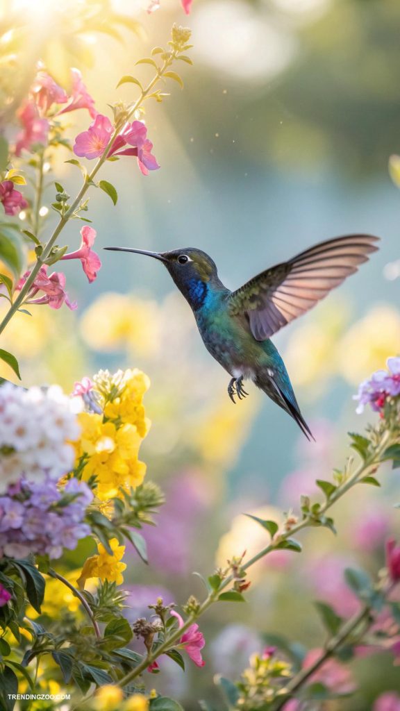 most beautiful birds Hummingbird showcasing enchanting flight patterns