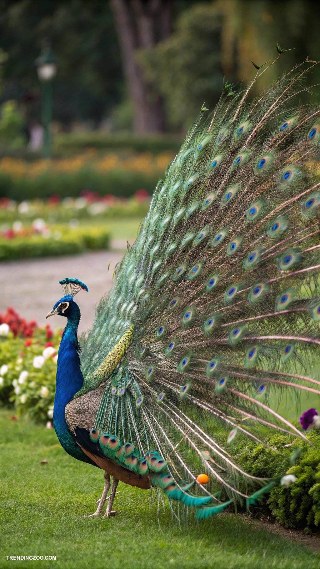 most beautiful birds Peacock displaying magnificent feather fans