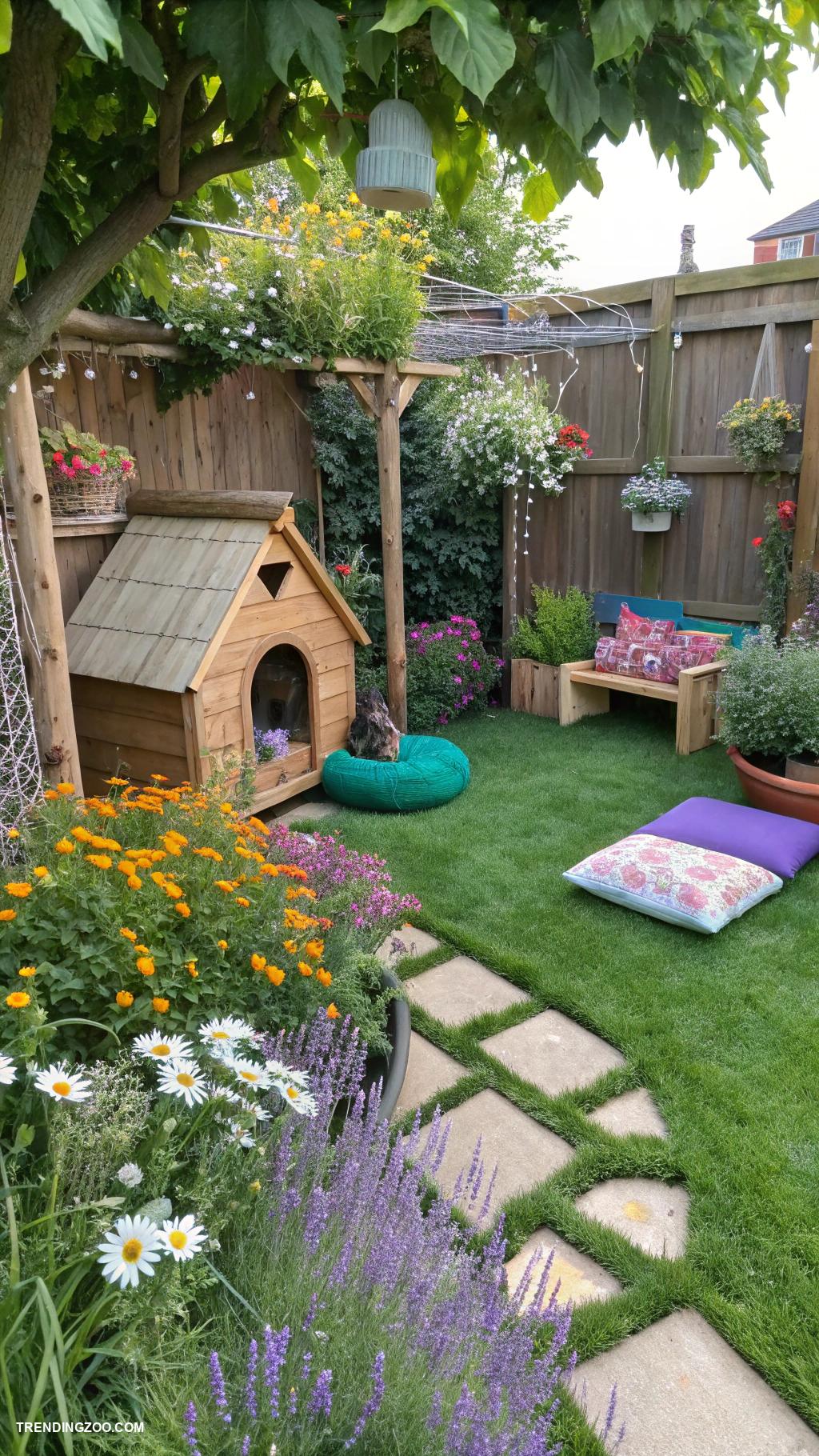 outdoor cat playground ideas Cat friendly garden with safe plants