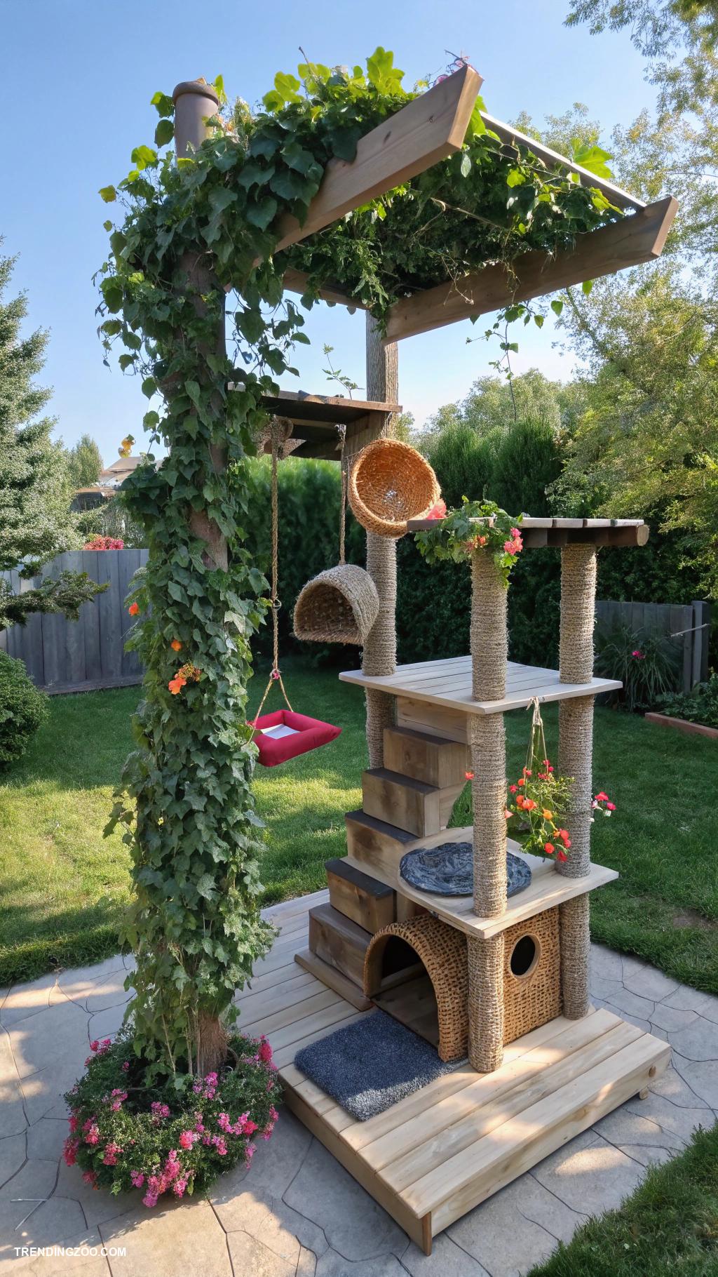 outdoor cat playground ideas Multi level outdoor cat tree playground
