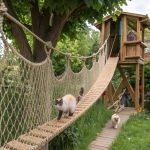 outdoor cat playground ideas Suspended rope bridges for adventurous kitties