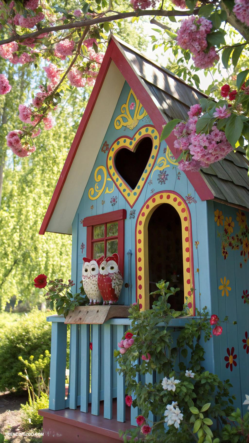 owl house ideas Colorful birdhouse style owl retreats