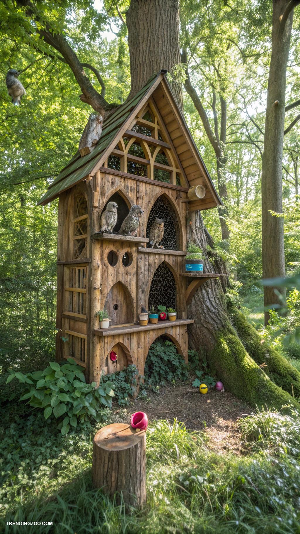 owl house ideas Interactive owl homes with feeders and perches