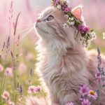 pink cat aesthetic Whimsical pink cat flower crowns