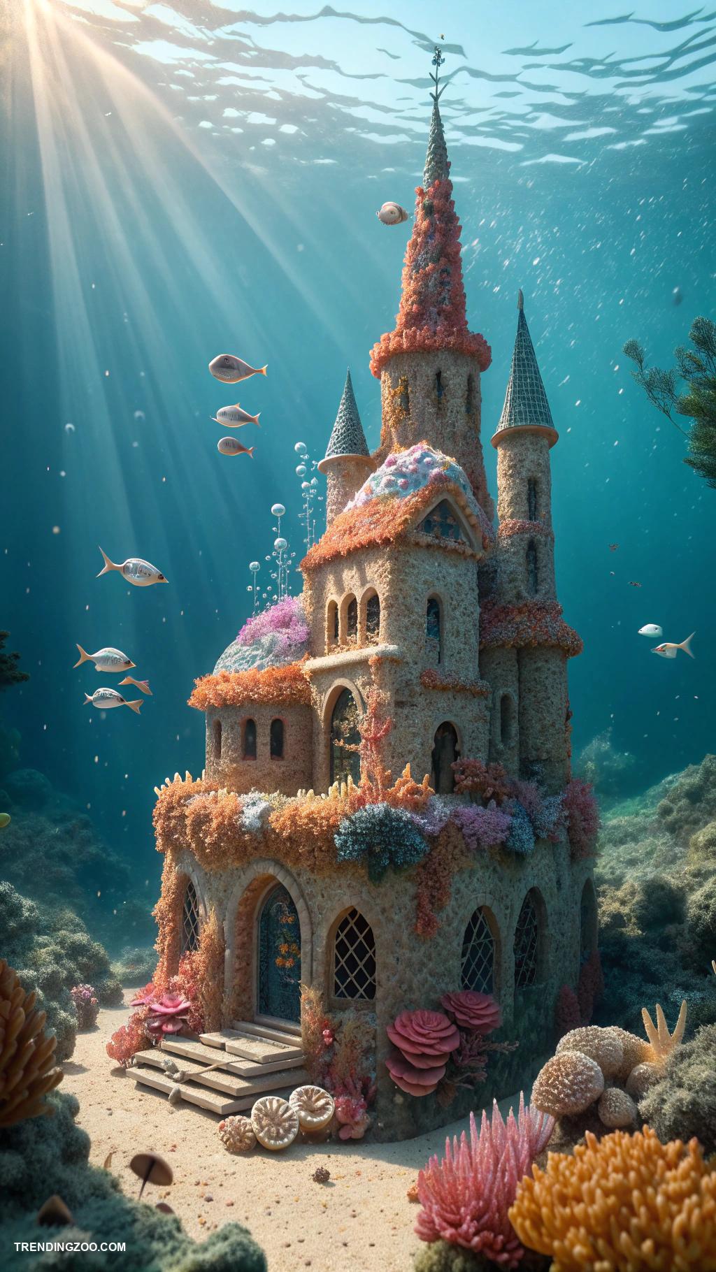 turtle tank ideas Underwater castle for your turtles kingdom