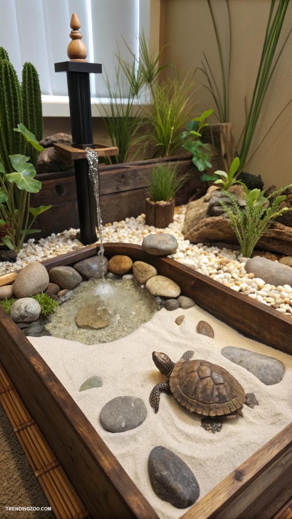 turtle tank ideas Zen garden themed turtle tank design