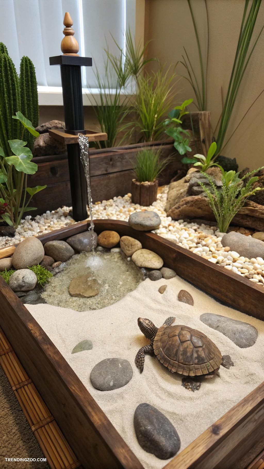 turtle tank ideas Zen garden themed turtle tank design