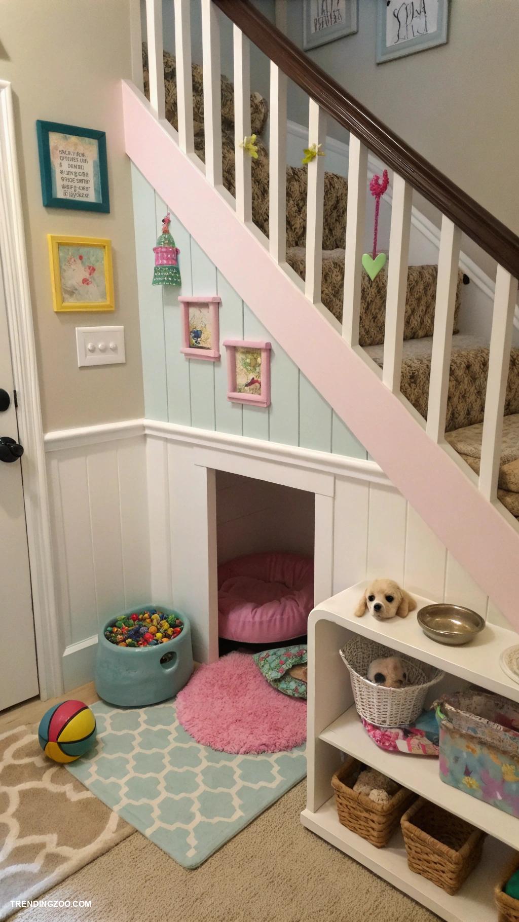 under stairs dog area Under stairs playhouse with toys