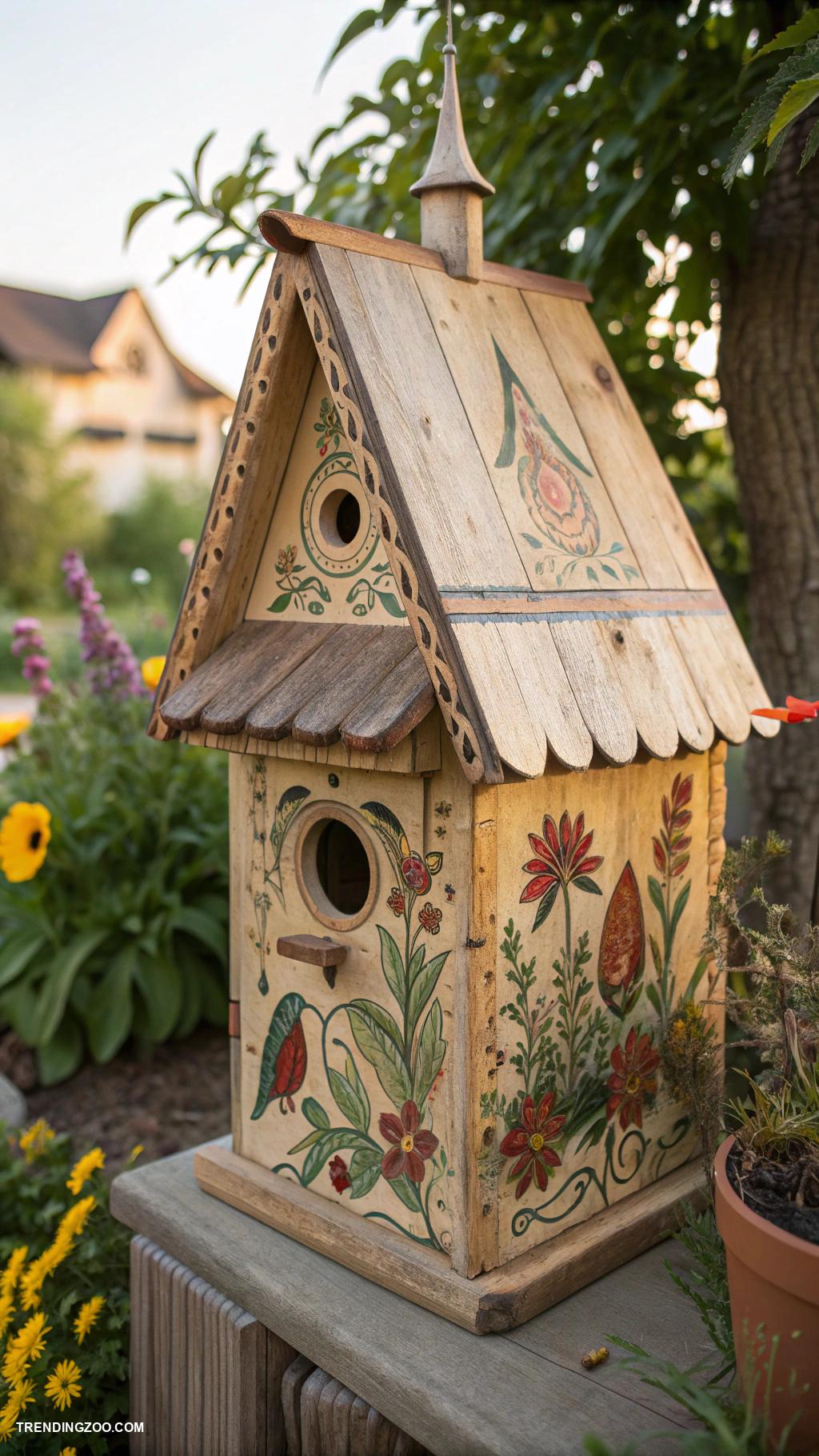 unique bird houses Birdhouse shaped bird feeder